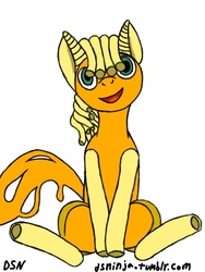 Size: 480x640 | Tagged: safe, artist:dsninja, food pony, original species, 30 minute art challenge, macaroni and cheese, ponified