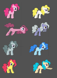 Size: 548x741 | Tagged: safe, artist:mane6, fiesta flair, limestone pie, marble pie, pinkie pie, surprise, earth pony, pony, fighting is magic, g1, g3, g4, adoraprise, alternate clothes, cute, cuteamena, diapinkes, ember's worst nightmare, female, fiestabetes, g1 to g4, g3 to g4, generation leap, limabetes, marblebetes, mare, palette swap, pinkamena diane pie, wip