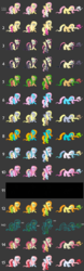 Size: 501x1600 | Tagged: safe, angel bunny, derpy hooves, fluttershy, lotus blossom, nurse redheart, princess cadance, princess celestia, pegasus, pony, fighting is magic, g4, alternate clothes, emoshy, female, mare, palette swap, psychoshy, wip