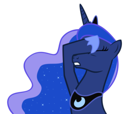 Size: 6000x5412 | Tagged: safe, artist:3luk, princess luna, pony, g4, absurd resolution, facehoof, female, simple background, solo, transparent background, vector