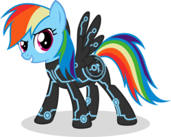 Size: 900x725 | Tagged: safe, artist:capt-nemo, rainbow dash, g4, crossover, simple background, transparent background, tron, tron legacy, vector