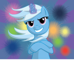 Size: 1024x864 | Tagged: safe, artist:mysteriouskaos, trixie, g4, fireworks, grin, vector