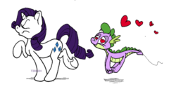 Size: 600x305 | Tagged: safe, artist:tirrih, rarity, spike, g4, female, heart, interspecies, male, ship:sparity, shipping, simple background, straight, transparent background