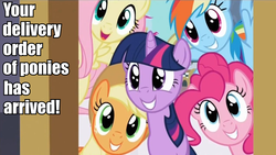 Size: 950x535 | Tagged: safe, applejack, fluttershy, pinkie pie, rainbow dash, twilight sparkle, g4, caption, cute, image macro