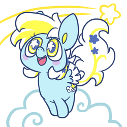 Size: 600x600 | Tagged: safe, artist:askloveletters, oc, oc only, pegasus, pony, chibi, female, mare, open mouth, open smile, smiling, solo, starry eyes, wingding eyes