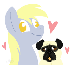 Size: 698x636 | Tagged: dead source, safe, artist:cartoonlion, derpy hooves, pegasus, pony, pug, g4, female, mare