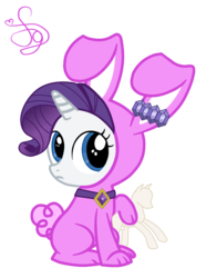 Size: 2000x2692 | Tagged: safe, artist:kristiesparcle, rarity, pony, g4, bunny costume, clothes, element of generosity, filly, high res, mannequin, simple background, solo, transparent background, vector