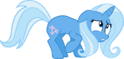 Size: 2103x1000 | Tagged: safe, artist:kiddysa-bunnpire, fluttershy, rarity, trixie, pony, unicorn, g4, female, floppy ears, fluttershy's cutie mark, mare, raised hoof, rarity eyes, simple background, solo, transparent background, wrong cutie mark