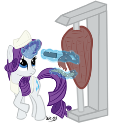 Size: 1193x1281 | Tagged: safe, artist:anonymous, rarity, pony, unicorn, g4, apron, clothes, doner kebab, food, gyro, hat, looking up, meat, ponies eating meat, shawarma, simple background, solo, spit, taco, white background