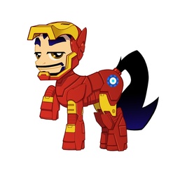 Size: 900x910 | Tagged: safe, artist:zeromayhem, pony, iron man, ponified, pony stark, robert downey jr, smug, solo, tony stark