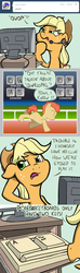 Size: 650x2200 | Tagged: safe, artist:flavinbagel, applejack, ask gamer ponies, g4, escii keyboard, keyboard, qwop