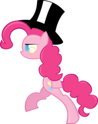 Size: 3162x4000 | Tagged: safe, artist:kalleflaxx, pinkie pie, earth pony, pony, g4, female, hat, mare, monocle, monocle and top hat, simple background, solo, top hat, transparent background