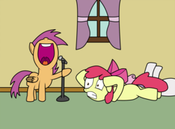 Size: 1500x1108 | Tagged: safe, artist:the-skullivan, apple bloom, scootaloo, sweetie belle, g4, cutie mark crusaders, singing