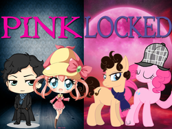 Size: 960x720 | Tagged: safe, artist:lumpingmath, pinkie pie, human, g4, bbc sherlock, detective, humanized, john watson, ponified, sherlock holmes