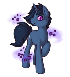 Size: 846x929 | Tagged: safe, artist:gasmaskmonster, enderman, enderpony, pony, unicorn, endermare, looking at you, minecraft, ponified, simple background, solo, transparent background