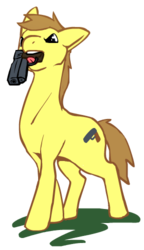 Size: 287x500 | Tagged: safe, bbc sherlock, gun, john watson, male, ponified, simple background, solo, stallion, transparent background