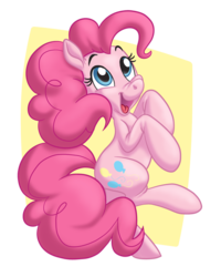 Size: 641x800 | Tagged: safe, artist:katseartist, pinkie pie, earth pony, pony, g4, abstract background, female, happy, mare, open mouth, solo