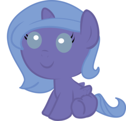 Size: 1143x1101 | Tagged: safe, artist:marinapg, princess luna, pony, g4, female, filly, newborn, simple background, sitting, solo, woona