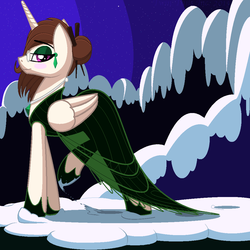Size: 1024x1024 | Tagged: safe, artist:twintailsinc, oc, oc only, alicorn, pony, clothes, cookies and cream, dress, solo