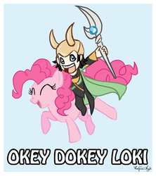 Size: 777x876 | Tagged: safe, artist:killams, pinkie pie, g4, crossover, loki