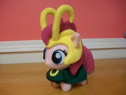 Size: 900x675 | Tagged: safe, artist:happybunny86, pinkie pie, g4, chibi, costume, cute, irl, loki, photo, plushie