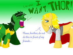 Size: 800x600 | Tagged: safe, artist:dkcinc, loki, ponified, thor