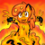 Size: 900x900 | Tagged: safe, artist:freefraq, oc, oc only, goo pony, lava pony, monster pony, original species, cute, happy, lava, lava bathing, looking at you, monster, obsidian, open mouth, smiling