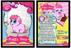 Size: 957x652 | Tagged: safe, artist:marcusmaximus, fluffy pony, interactive fluffy, poop, trading card