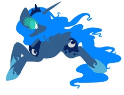 Size: 1280x981 | Tagged: safe, artist:glowbunny, princess luna, pony, g4, female, lineless, prone, simple background, solo