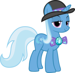 Size: 4000x3899 | Tagged: safe, artist:mrbarthalamul, trixie, pony, g4, alternate clothes, bowler hat, bowtie, female, hat, high res, simple background, solo, transparent background, vector