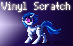 Size: 900x571 | Tagged: safe, artist:blissslyone, dj pon-3, vinyl scratch, pony, g4, female, solo