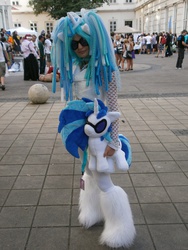 Size: 2976x3968 | Tagged: safe, dj pon-3, vinyl scratch, human, g4, aninite, aninite 2012, cosplay, high res, irl, irl human, photo