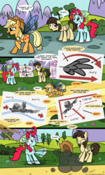 Size: 1500x2500 | Tagged: safe, artist:jackiephantom13, applejack, snowdrop (g4), wild fire, oc, g4, air mater, comic, flapplejack, insect wings, mater's tall tales, parody, wings