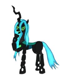 Size: 1181x1533 | Tagged: safe, artist:meteorimpact, queen chrysalis, changeling, changeling queen, robot, robot changeling, g4, bugbot, female, queen chrysabot, roboticization, simple background, transparent background