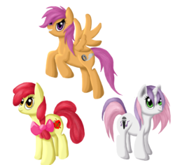Size: 1854x1752 | Tagged: safe, artist:meteorimpact, apple bloom, scootaloo, sweetie belle, g4, adult, cutie mark crusaders, female, simple background, transparent background, trio, trio female, vector
