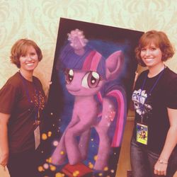Size: 1024x1024 | Tagged: artist needed, safe, twilight sparkle, human, g4, book, irl, painting, photo, solo
