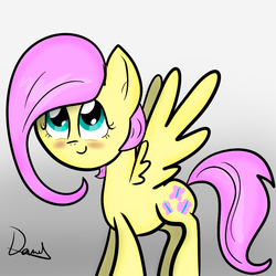 Size: 1000x1000 | Tagged: safe, artist:masterpeanut94, fluttershy, g4, alternate hairstyle, blushing, haircut