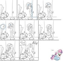 Size: 1600x1550 | Tagged: safe, artist:valcron, rarity, sweetie belle, g4, ball, comic