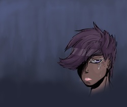 Size: 1280x1080 | Tagged: safe, scootaloo, human, g4, crying, dark skin, depressed, female, humanized, solo