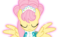 Size: 3005x1894 | Tagged: safe, artist:cassidycreations, fluttershy, pony, g4, green isn't your color, alternate hairstyle, body control, clothes, dress, female, simple background, solo, transparent background, vector