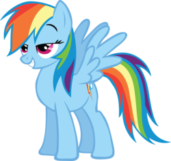 Size: 4722x4467 | Tagged: safe, artist:rainbowcrab, rainbow dash, pegasus, pony, g4, absurd resolution, bedroom eyes, female, mare, simple background, solo, transparent background, vector