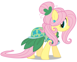 Size: 5200x4200 | Tagged: safe, artist:mihaaaa, fluttershy, pegasus, pony, g4, green isn't your color, absurd resolution, alternate hairstyle, artifact, clothes, dress, female, simple background, solo, transparent background, vector