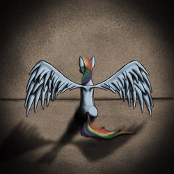 Size: 900x900 | Tagged: safe, artist:bl1ghtmare, rainbow dash, pony, g4, female, painting, solo, wingsley