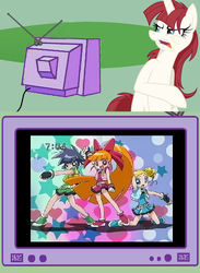 Size: 563x771 | Tagged: safe, oc, oc only, oc:fausticorn, pony, anime, ew gay, exploitable meme, lauren faust, meme, powerpuff girls z, the powerpuff girls, tv meme