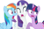 Size: 900x586 | Tagged: safe, artist:bl1ghtmare, rainbow dash, rarity, twilight sparkle, pegasus, pony, unicorn, dragon quest, g4, bangs, hair over eyes, open mouth, raised hoof, reaction image, shocked, simple background, transparent background, trio, unicorn twilight, uvula, vector, wide eyes