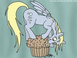 Size: 1200x900 | Tagged: safe, artist:thelonelampman, derpy hooves, pegasus, pony, g4, female, mare, muffin