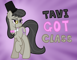 Size: 900x700 | Tagged: safe, artist:terton, octavia melody, earth pony, pony, g4, classy, hat, monocle and top hat, solo