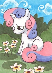 Size: 300x419 | Tagged: safe, artist:blightedangel, sweetie belle, g4, sad, traditional art