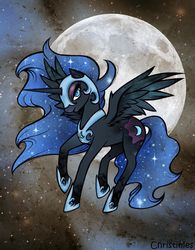 Size: 600x769 | Tagged: safe, artist:christinies, nightmare moon, pony, g4, female, moon, solo