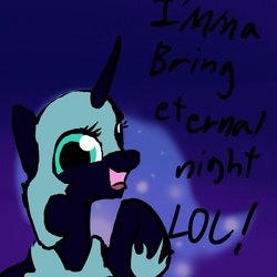 Size: 1000x1000 | Tagged: dead source, safe, artist:lyun, nightmare moon, pony, g4, female, solo